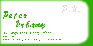 peter urbany business card